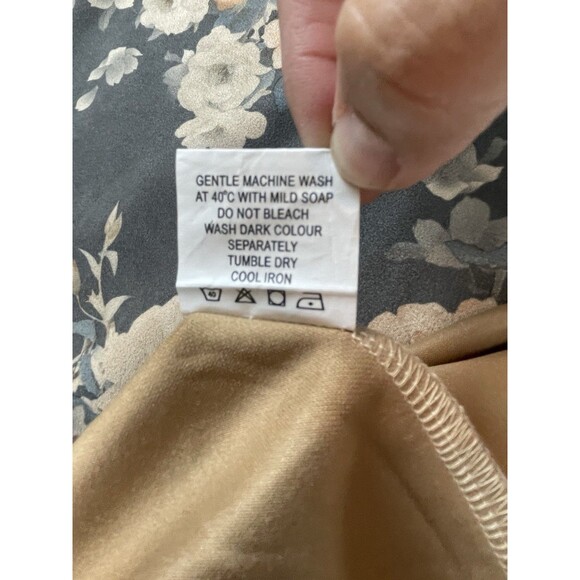 AND Longsleeve Mini Gray Floral Print Shift Dress Faux Suede Fall 90’s-8 - Picture 12 of 13